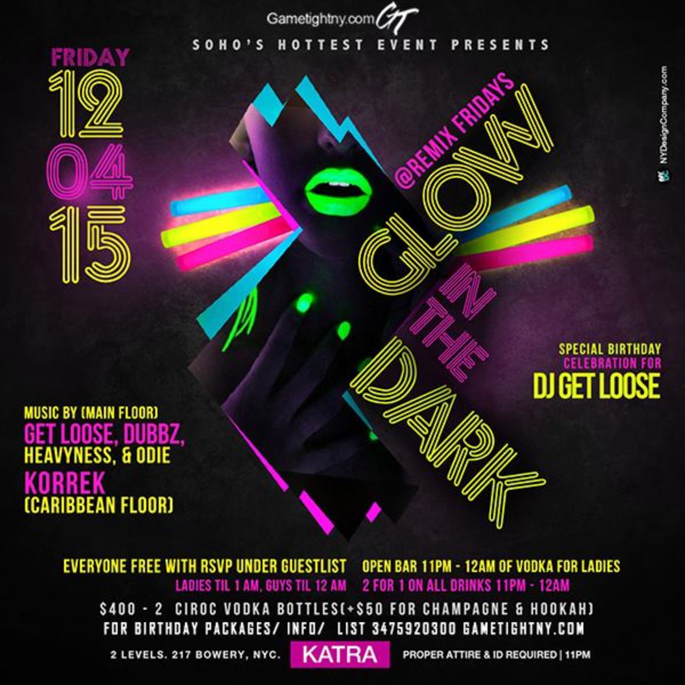 katra remix fridays glow in the dark party free on list glow in the dark party flyer