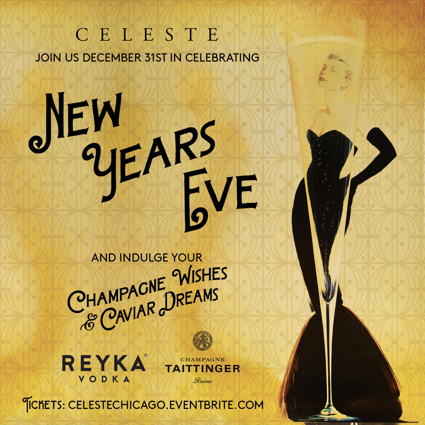 NYE 2016 Champagne Wishes & Caviar Dreams Celeste