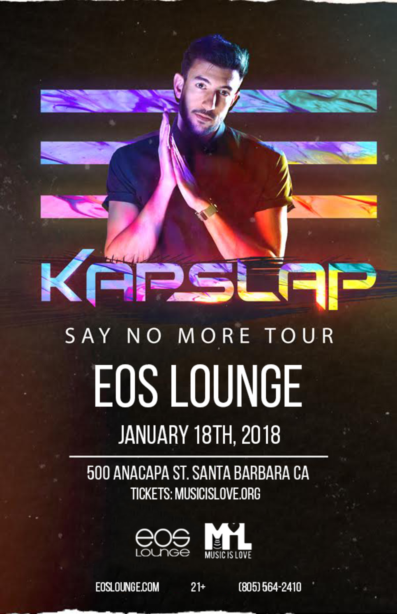 insomniac presents kap slap at eos lounge 1 18 18 tickets eos flyers tickets january 18th