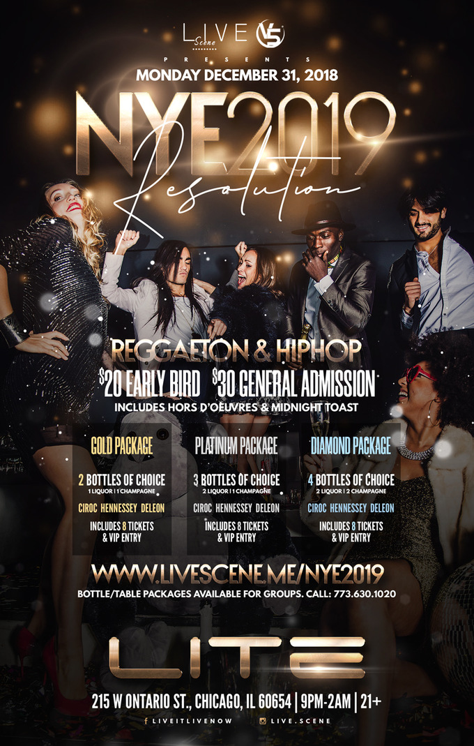 New Years Eve 2019 at Lite - Tickets - LITE Chicago, Chicago, IL - December 31, 2018