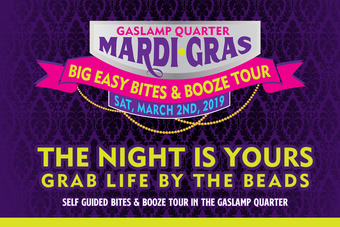 Gaslamp Mardi Gras Big Easy Bites & Booze Tour