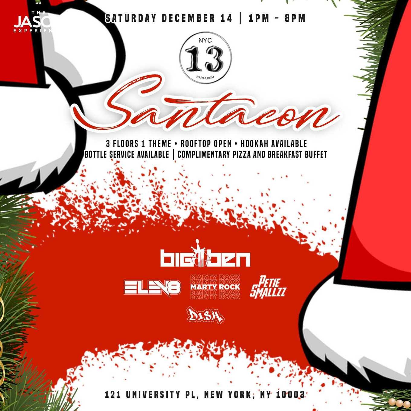 Santa Crawl At Bar 13 Tickets Bar 13 New York Ny December