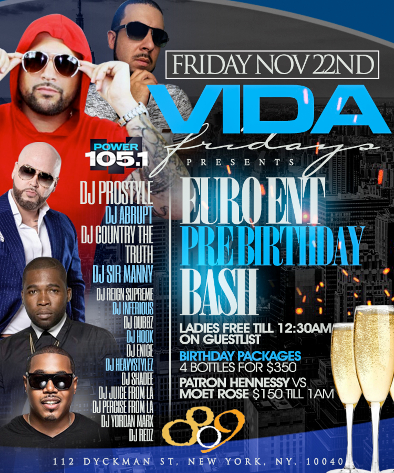 Vida Fridays Euro Pre Birthday Bash Dj Prostyle Live At 809 Lounge Tickets 809 Lounge New York Ny November 22 19