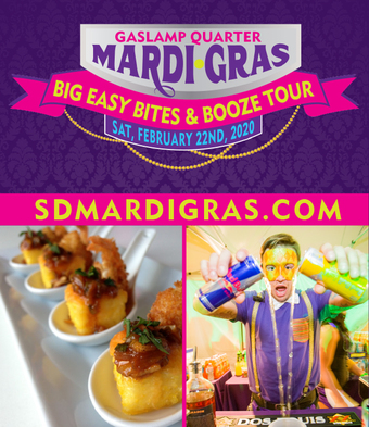 Gaslamp Mardi Gras Big Easy Bites & Booze Tour