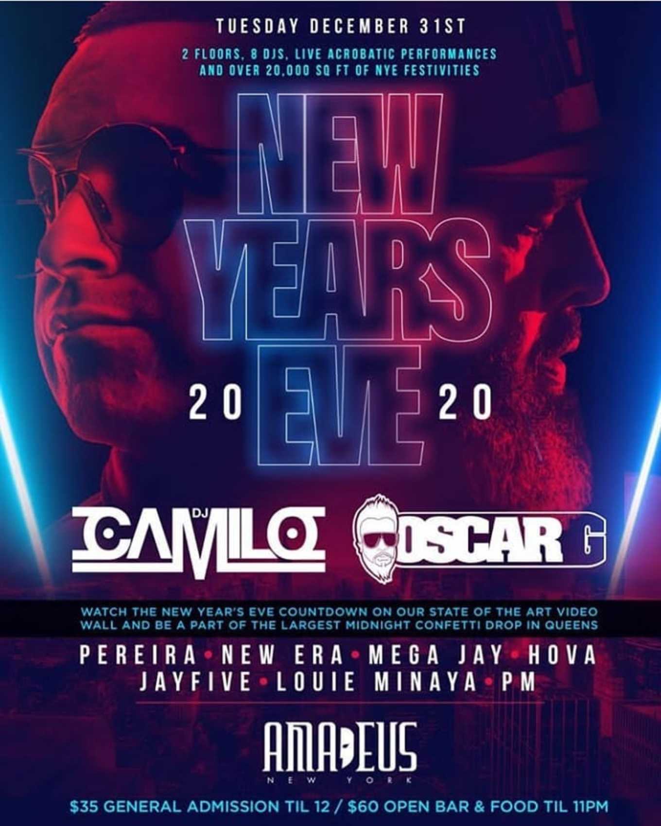 New Years Eve 2020 Dj Camilo Live With Dj Oscar G At Amadeus Nightclub Amadeus Nightclub Queens Ny December 31 2019