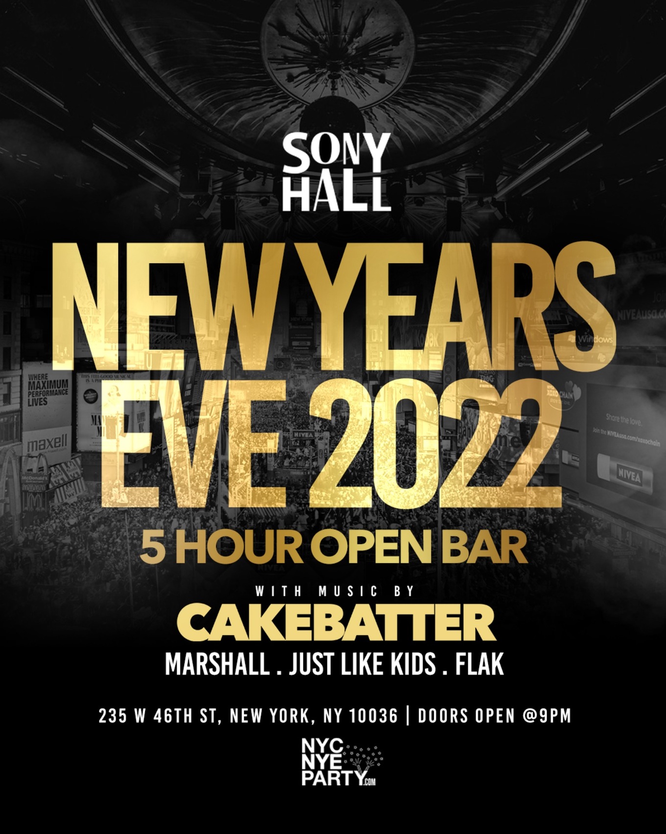 New Years Eve at Sony Hall 12/31 Tickets Sony Hall, New York, NY