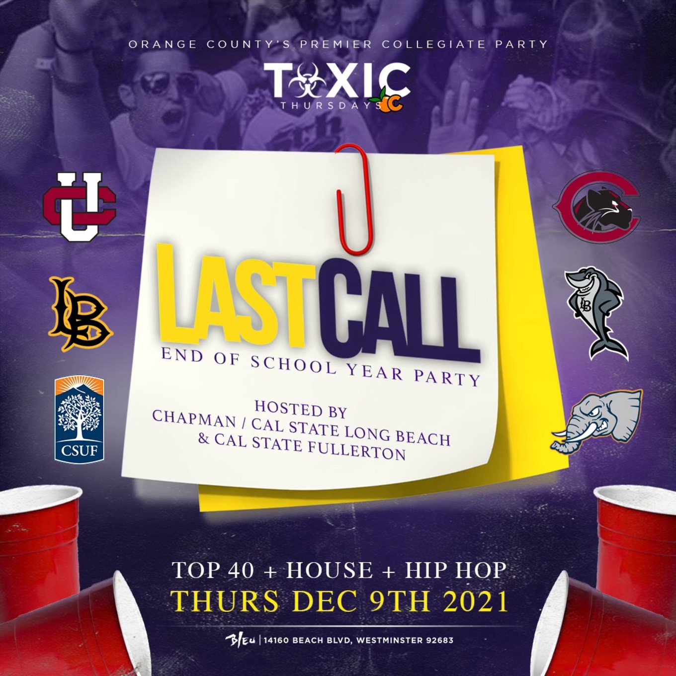 COLLEGE THURSDAYS OC BLEU OC 18 LAST CALL END OF SEMESTER FINALE COLLEGE THURSDAYS OC BLEU OC 18 LAST CALL END OF SEMESTER FINALE